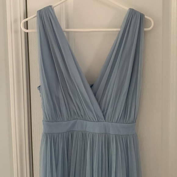 Lulu’s Blue Mesh Maxi Dress tulle size S - Picture 6 of 14